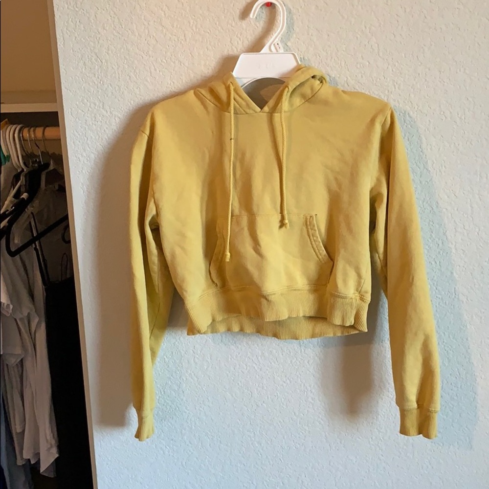 Brandy Melville Yellow crop top sweatshirt